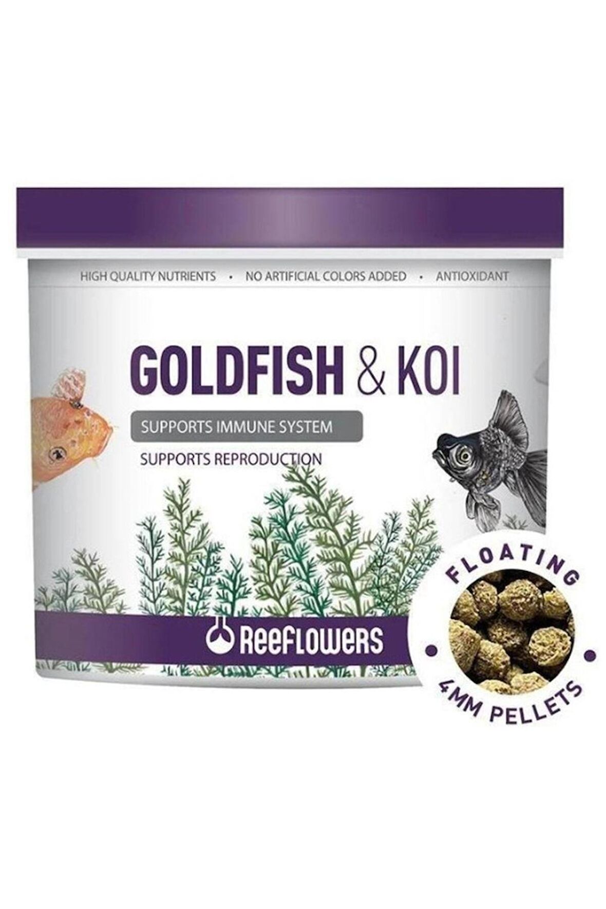 ReeFlowers Goldfish ve Koi Balık Yemi 4 mm 1 Lt