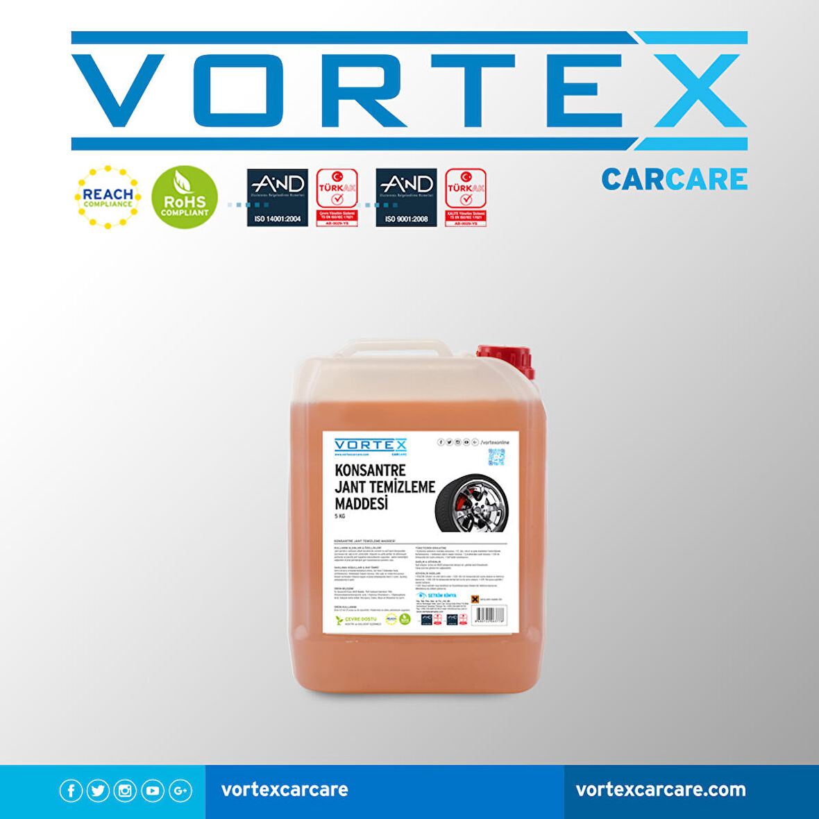 Vortex Konsantre Jant Temizleme Maddesi 5 kg.