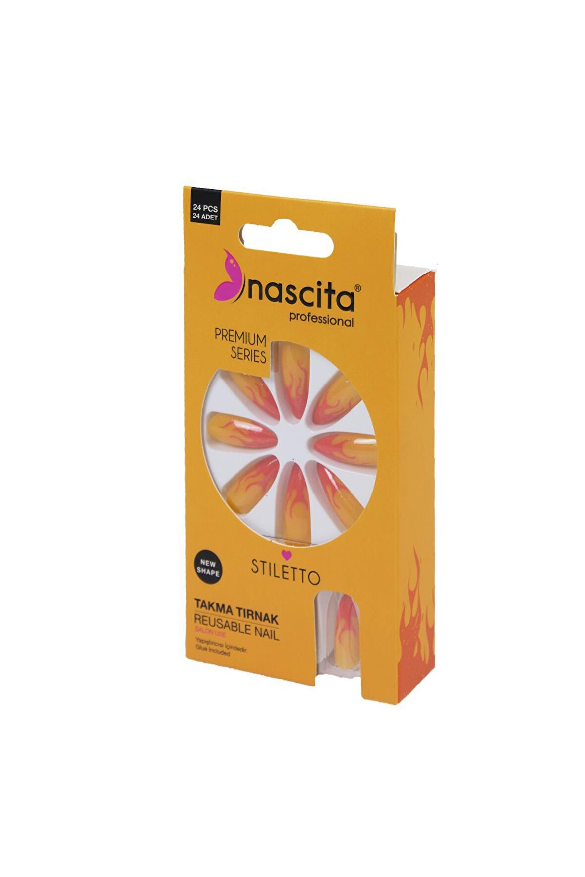 Nascita 24lü Renkli Takma Tırnak Stiletto - 185