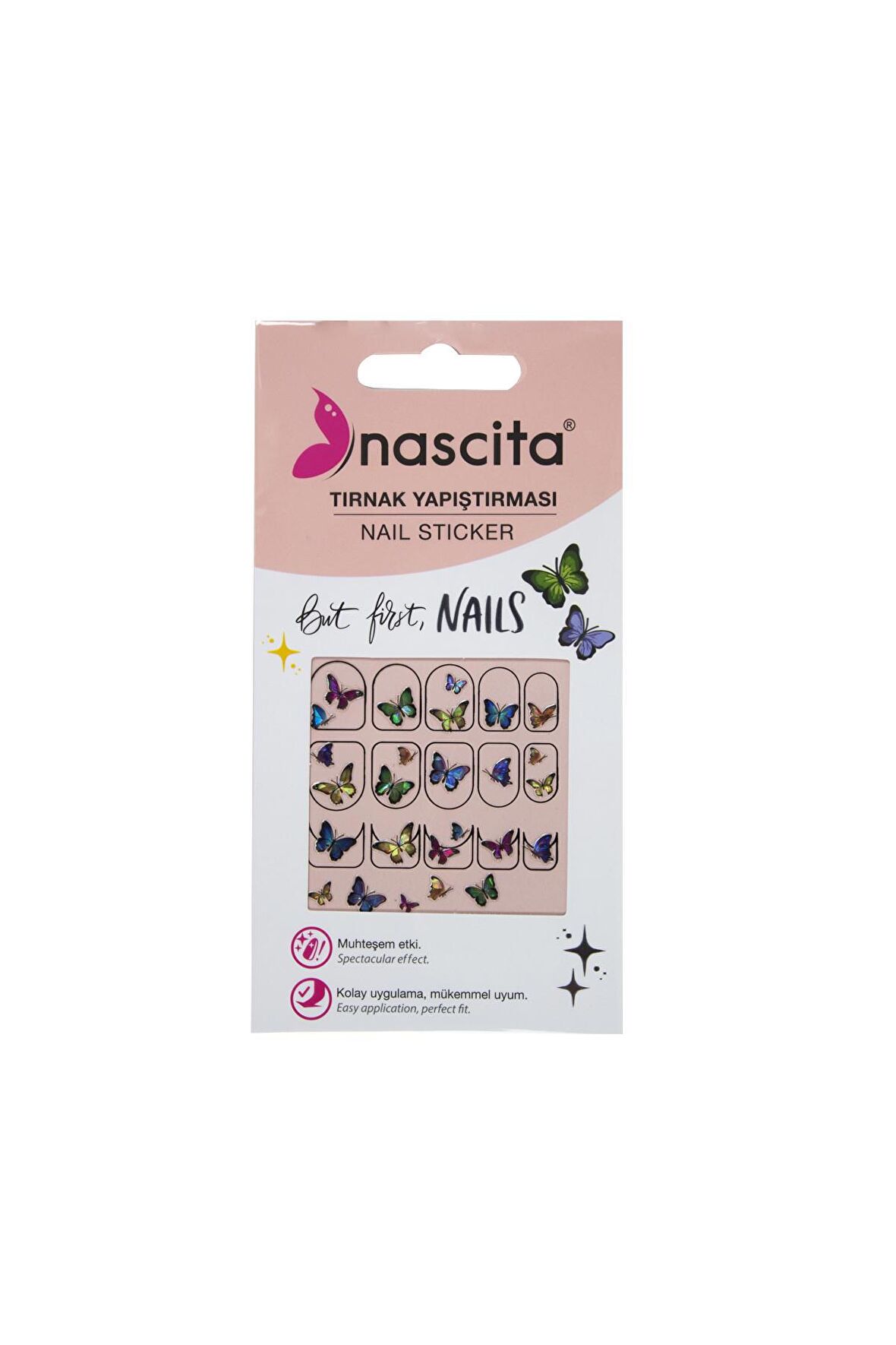 Nascita Kelebek Desenli Tırnak Stickerı - 29