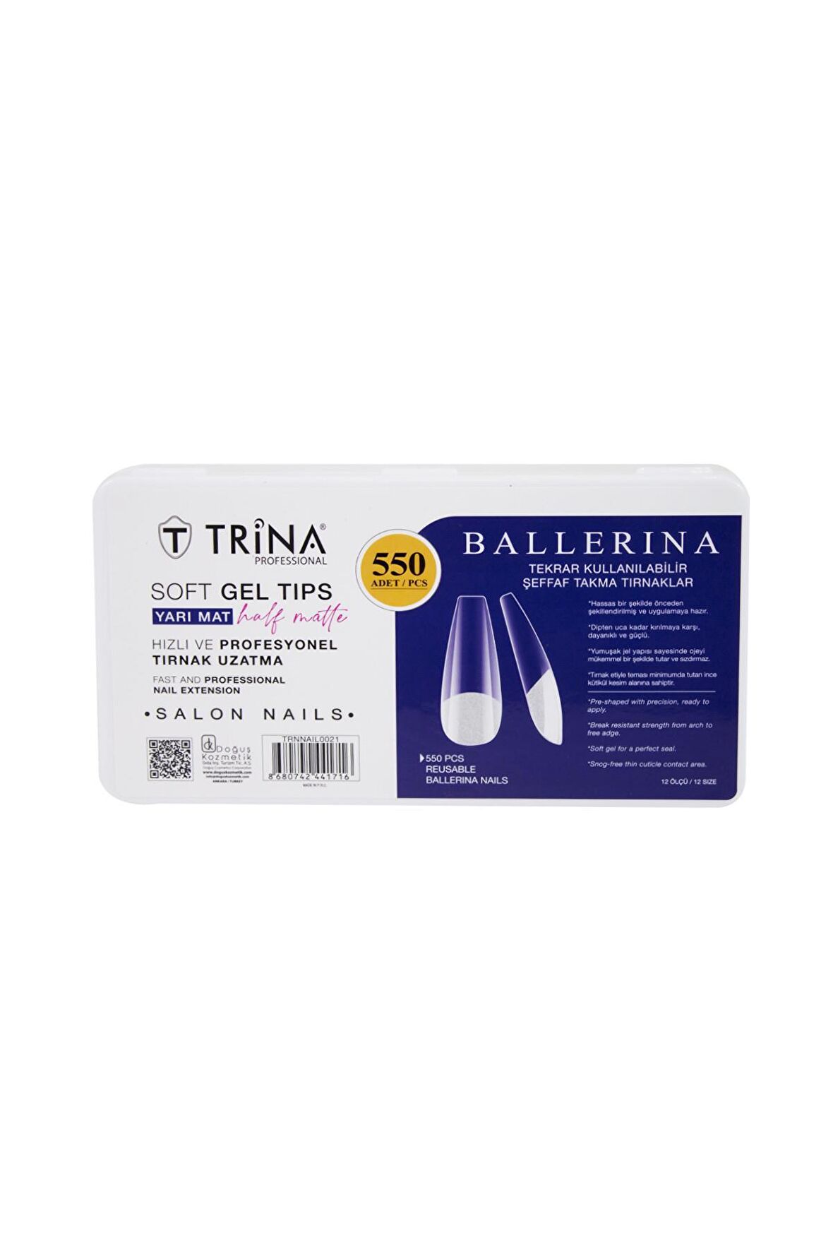 Trina Soft Jel Takma Tırnak - Ballerina (Yarı Mat) 550' Li - 21