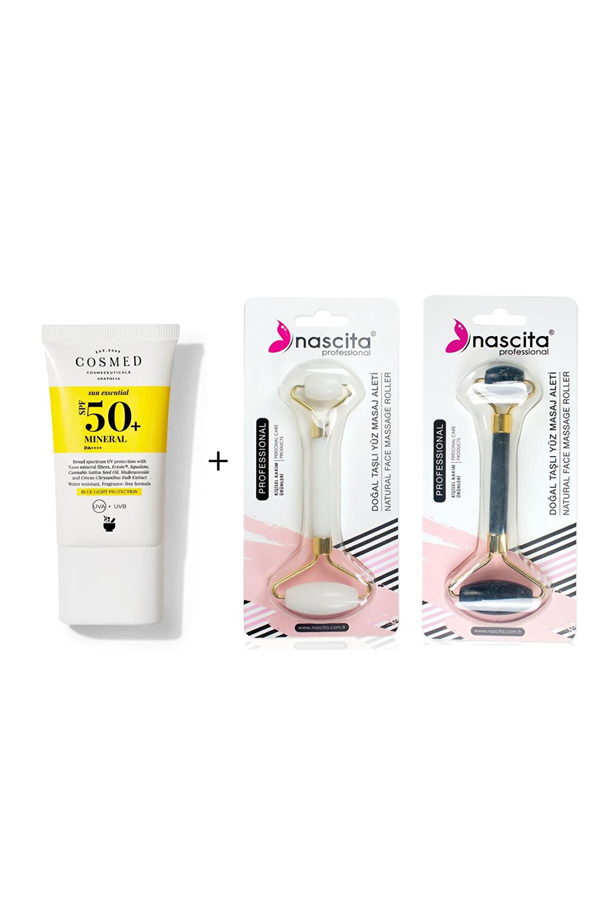 Cosmed Mineral 50 SPF 40 Ml Yüz Güneş Kremi + Nascita Yüz Masaj Aleti - 49