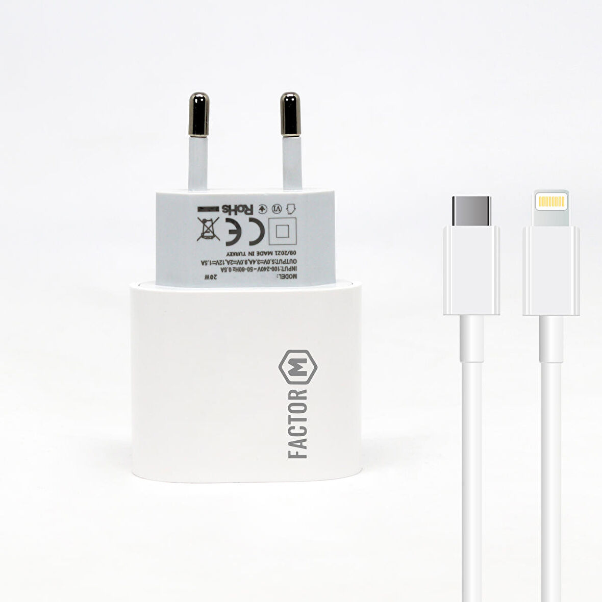 Global PD20W Quick Charger 20W­ Type-C to Lightning 1M Kablolu Şarj Set Beyaz