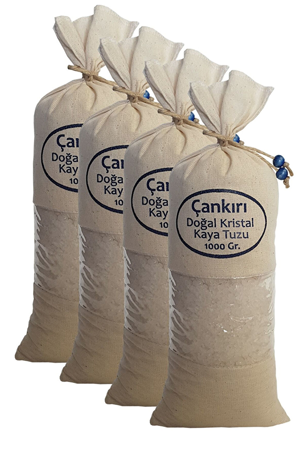 Çankırı Kristal Kaya Tuzu 4 Adet Iri Tane Beyaz Bez Torbada 4 Kg. Orijinal Kaya Tuzu Iri Beyaz Tuz