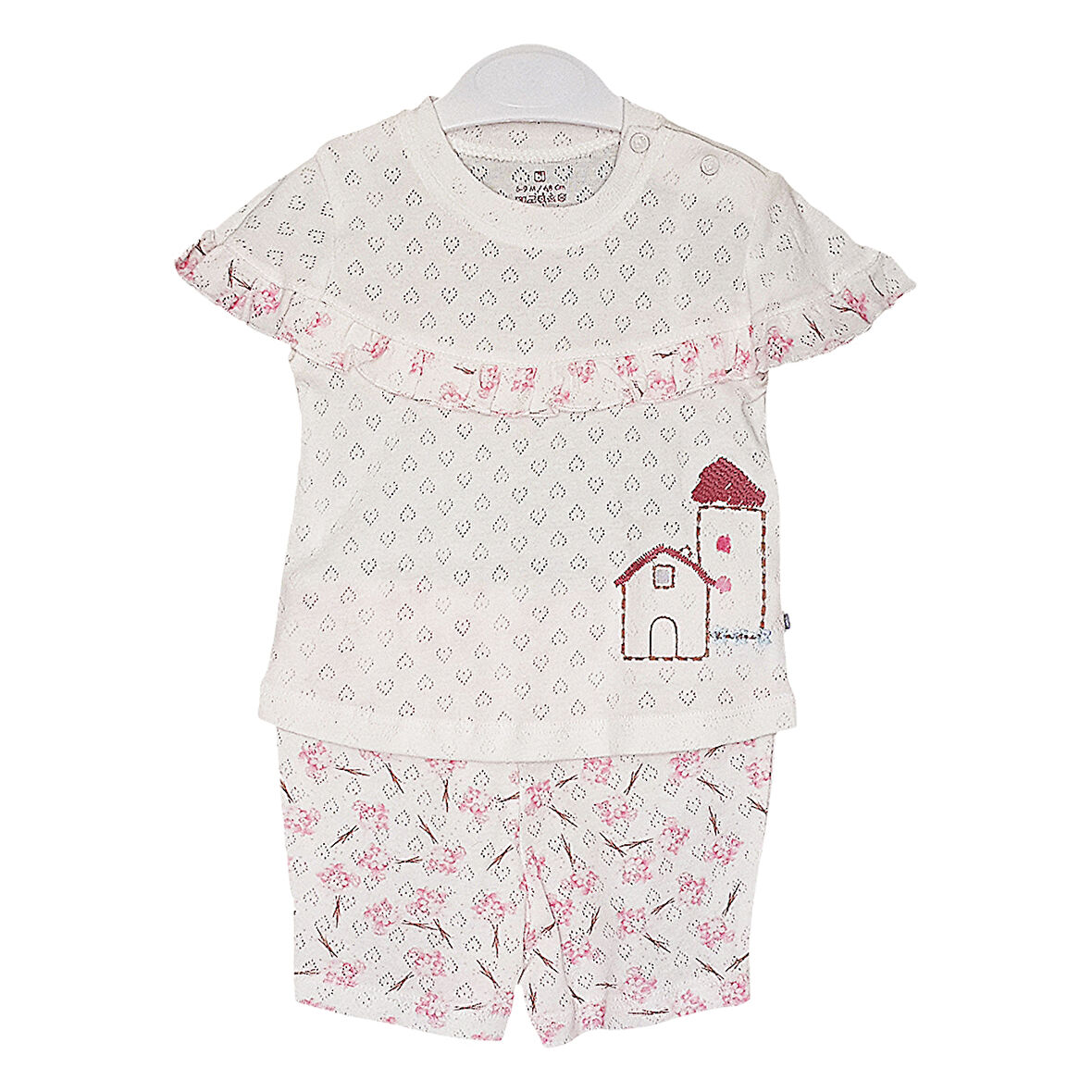 Bibaby Naturel Şortlu Bebek Takımı - 2 li - Ekru