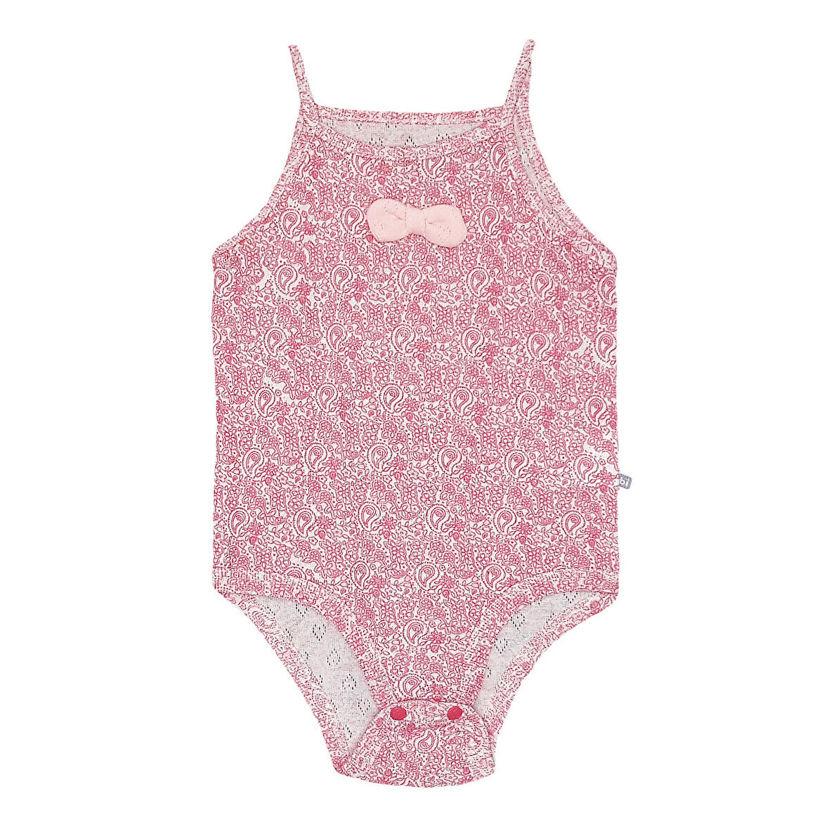 Bibaby Pink Flowers Jakarlı Bebek Badi - Pembe