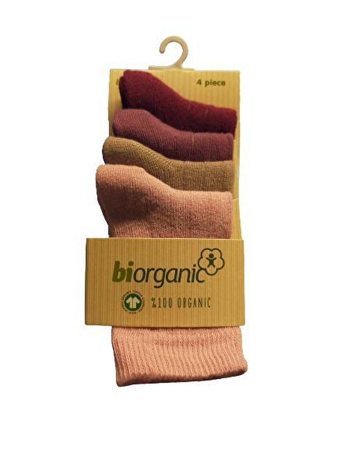 Bibaby Biorganic 4Lü New Basıc Çocuk Çorap 68387 Pembe