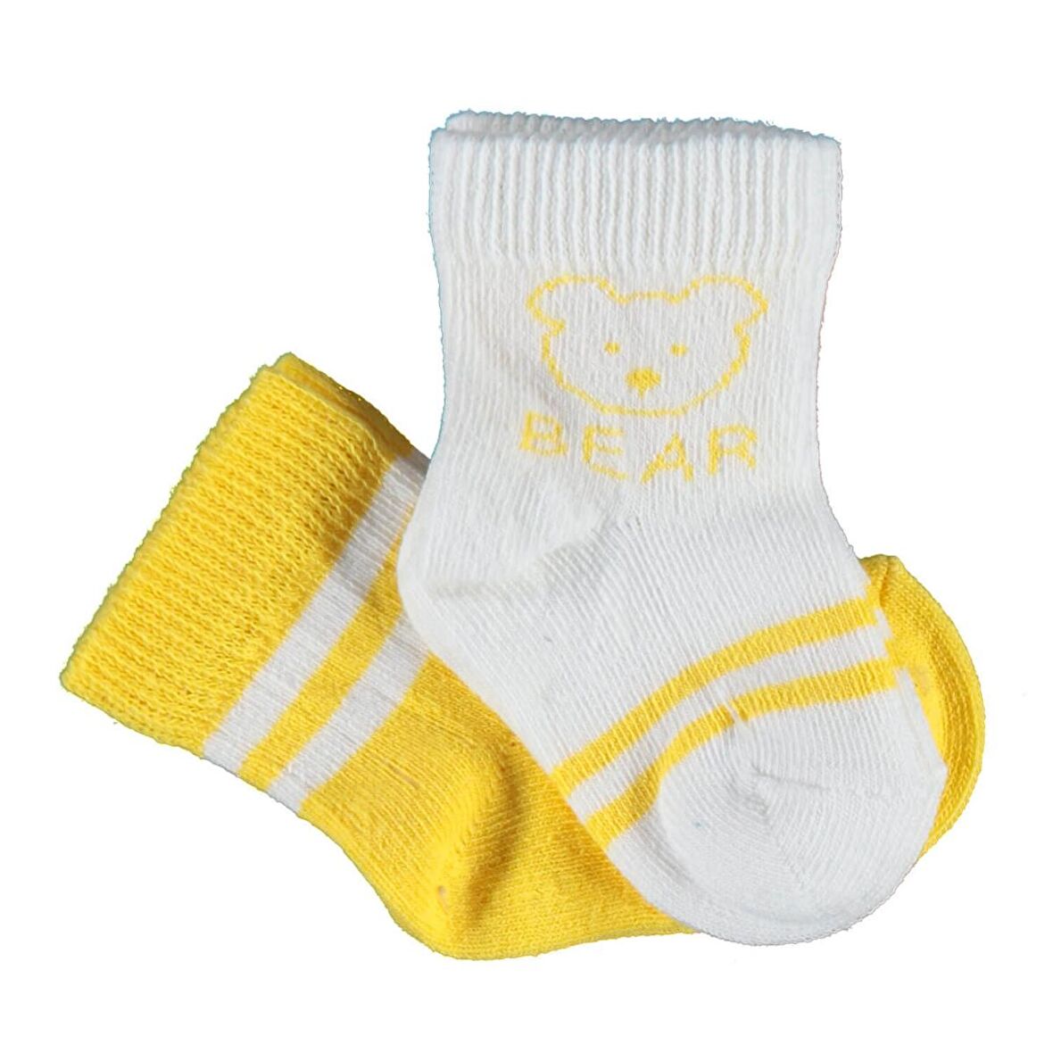 Bibaby Biorganic Bear 2'Li Kız Çorap 68412 Sarı