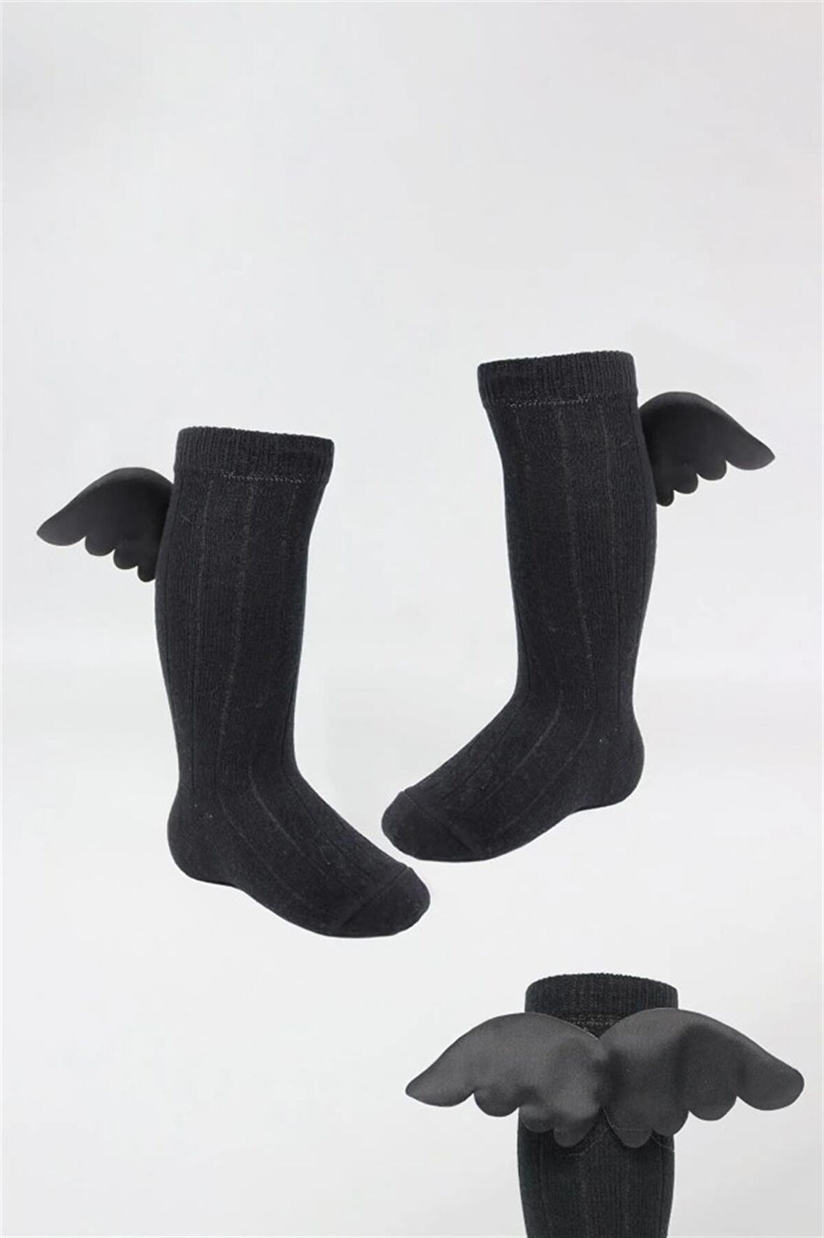 Bibaby Organik Dizaltı Çorabı New Angel Siyah