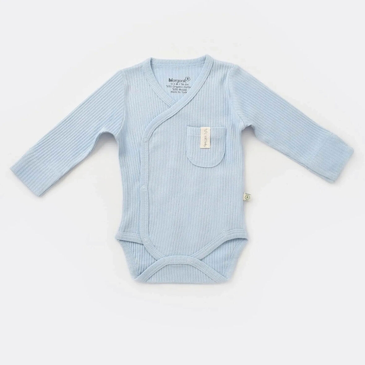 Bibaby Biorganic Soft Modal Eldivenli Kruvaze Body 56904 Mavi