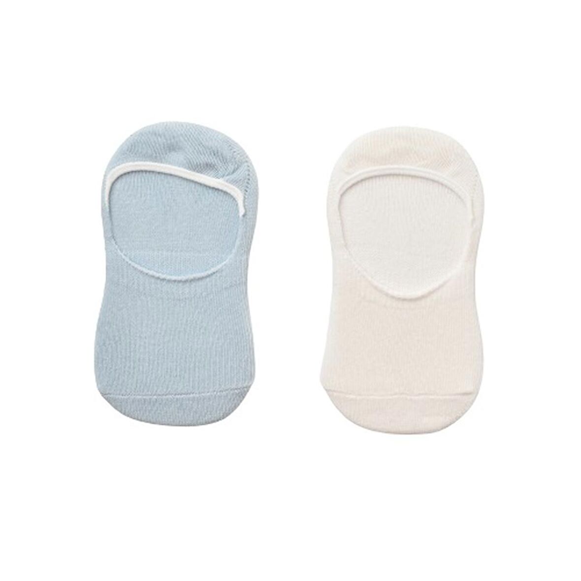 Bibaby Biorganic Basic Erkek Babet 2'Li Çorap 68454 Mavi Ekru