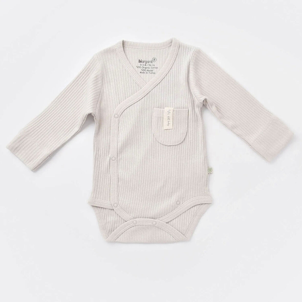 Bibaby Biorganic Soft Modal Eldivenli Kruvaze Body 56904 Gri