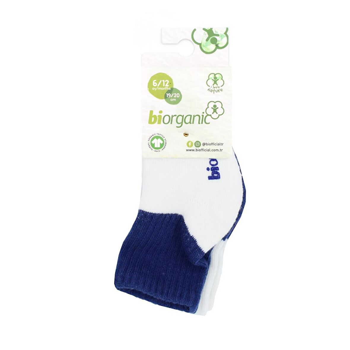 Biorganic Colurs 2'li Havlu Kaymaz Bebek Çorabı 68480