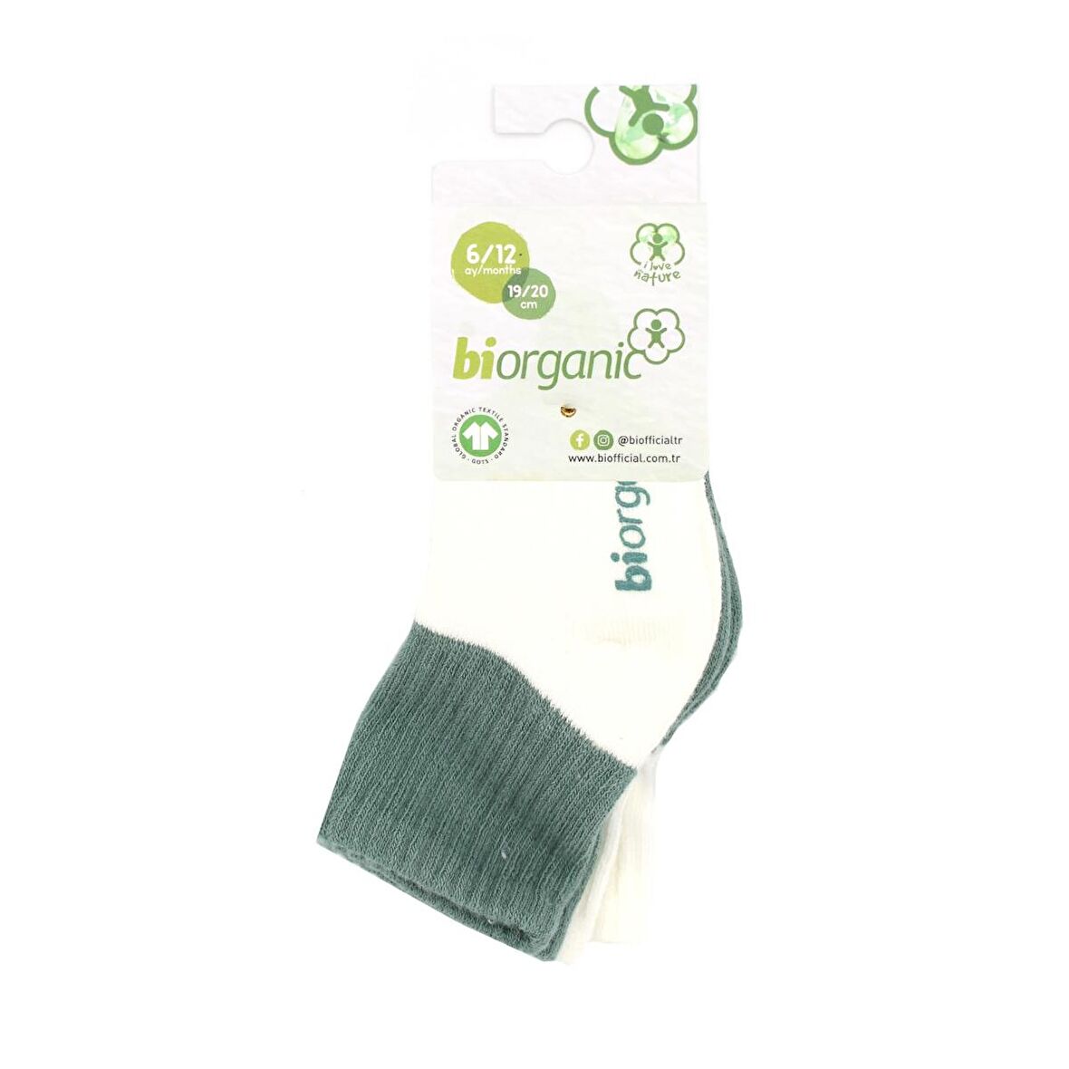 Biorganic Colurs 2'li Havlu Kaymaz Bebek Çorabı 68480