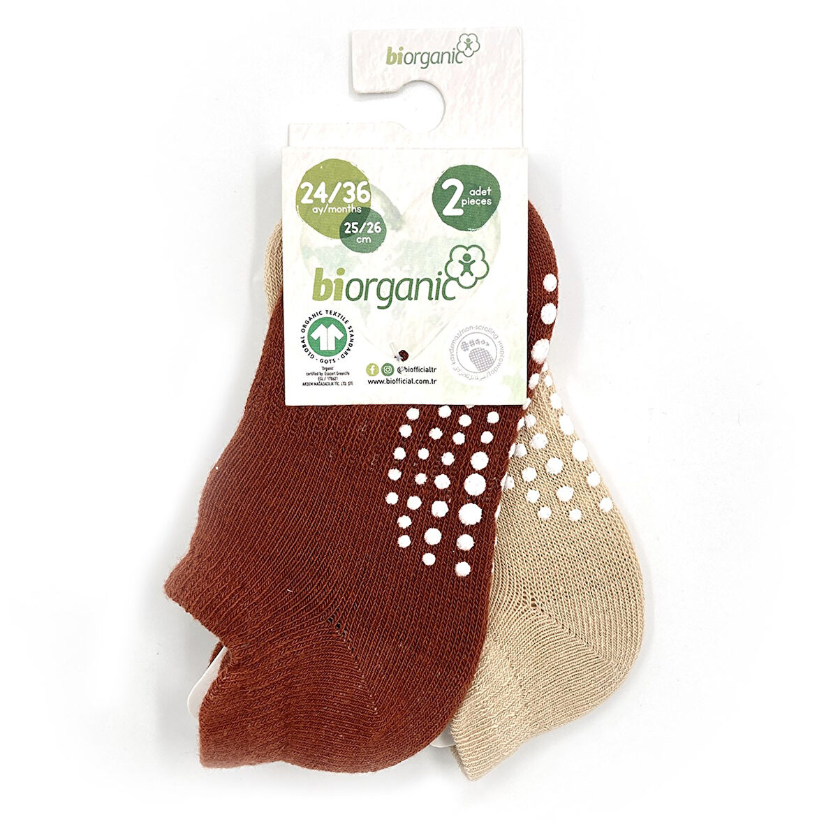 Biorganic Unisex 2'li Kaymaz Çorap 68487