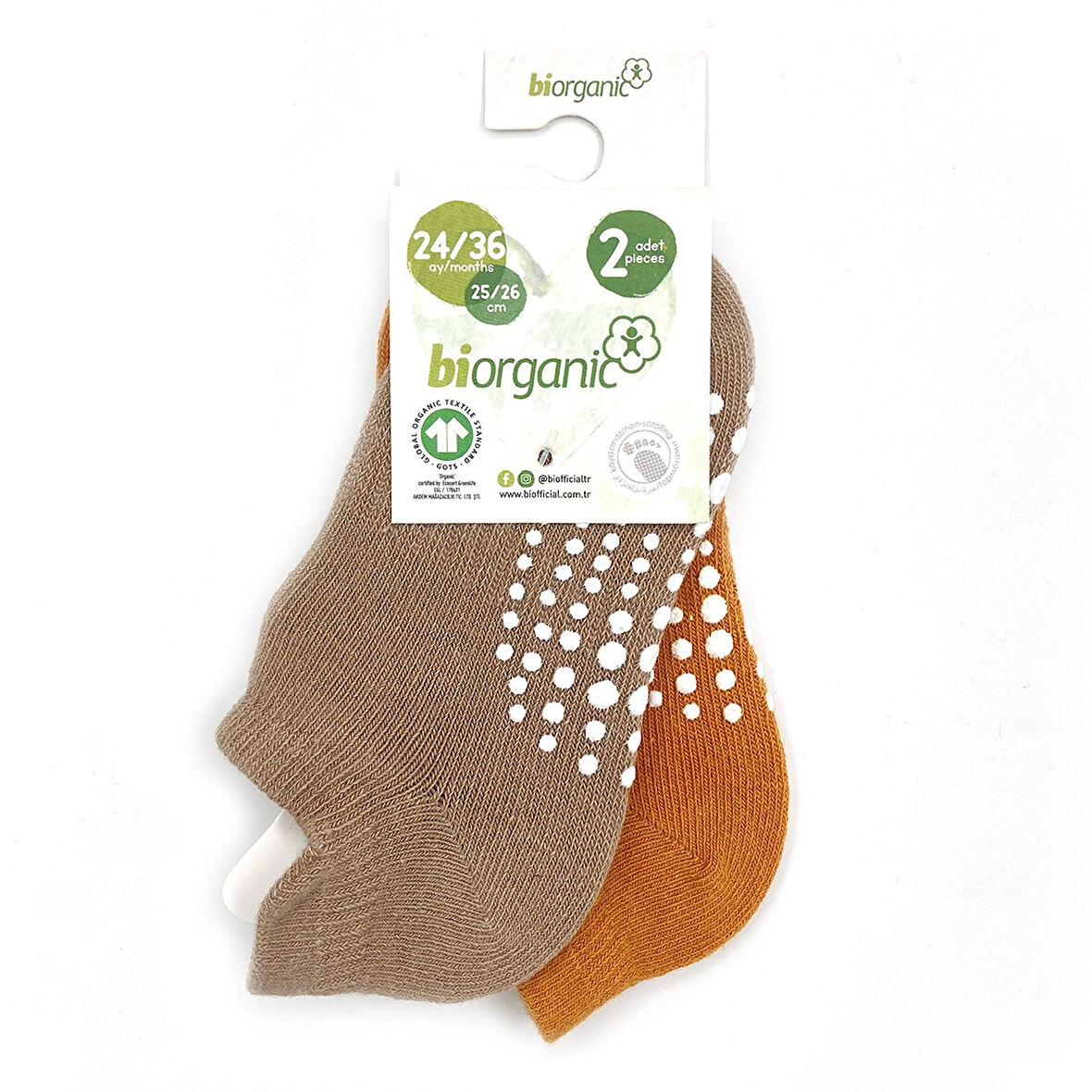 Biorganic Unisex 2'li Kaymaz Çorap 68487