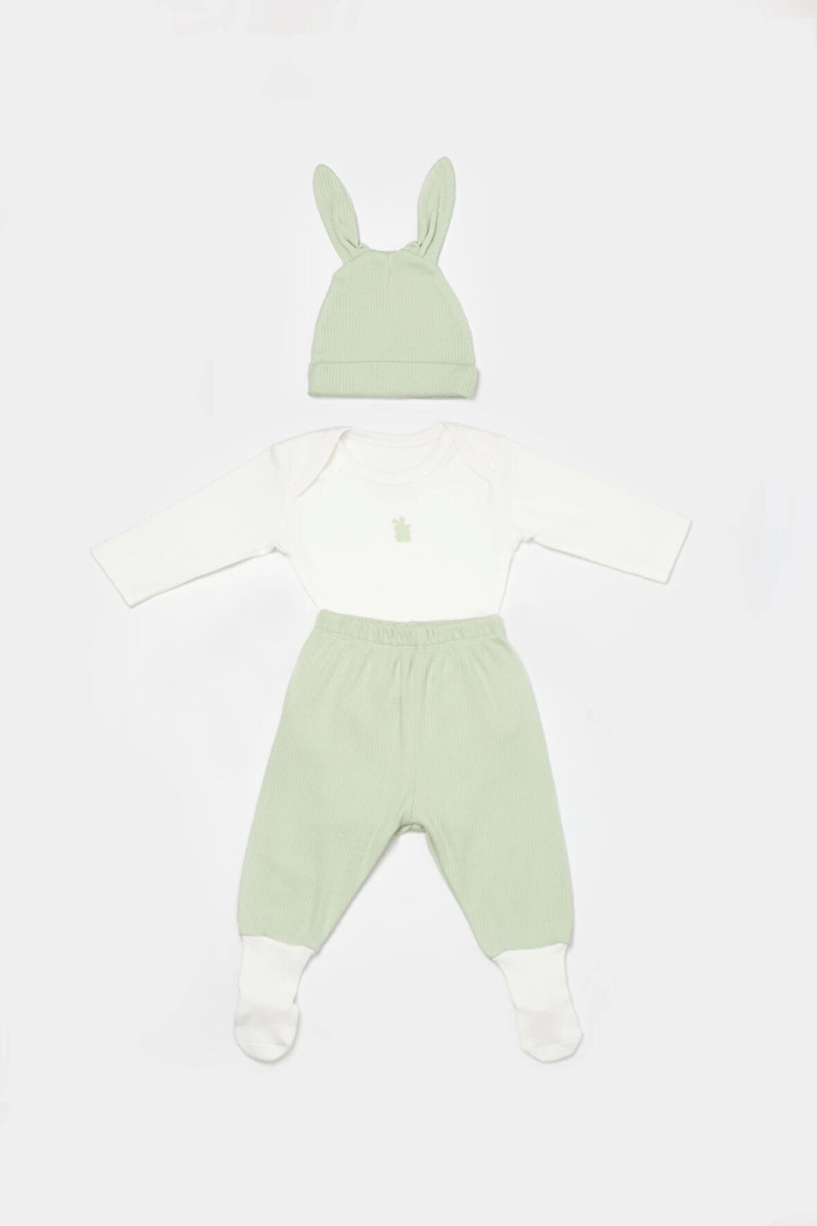 Bibaby Biorganic Bunny 3'Lü Bebek Takım 73326 Yeşil