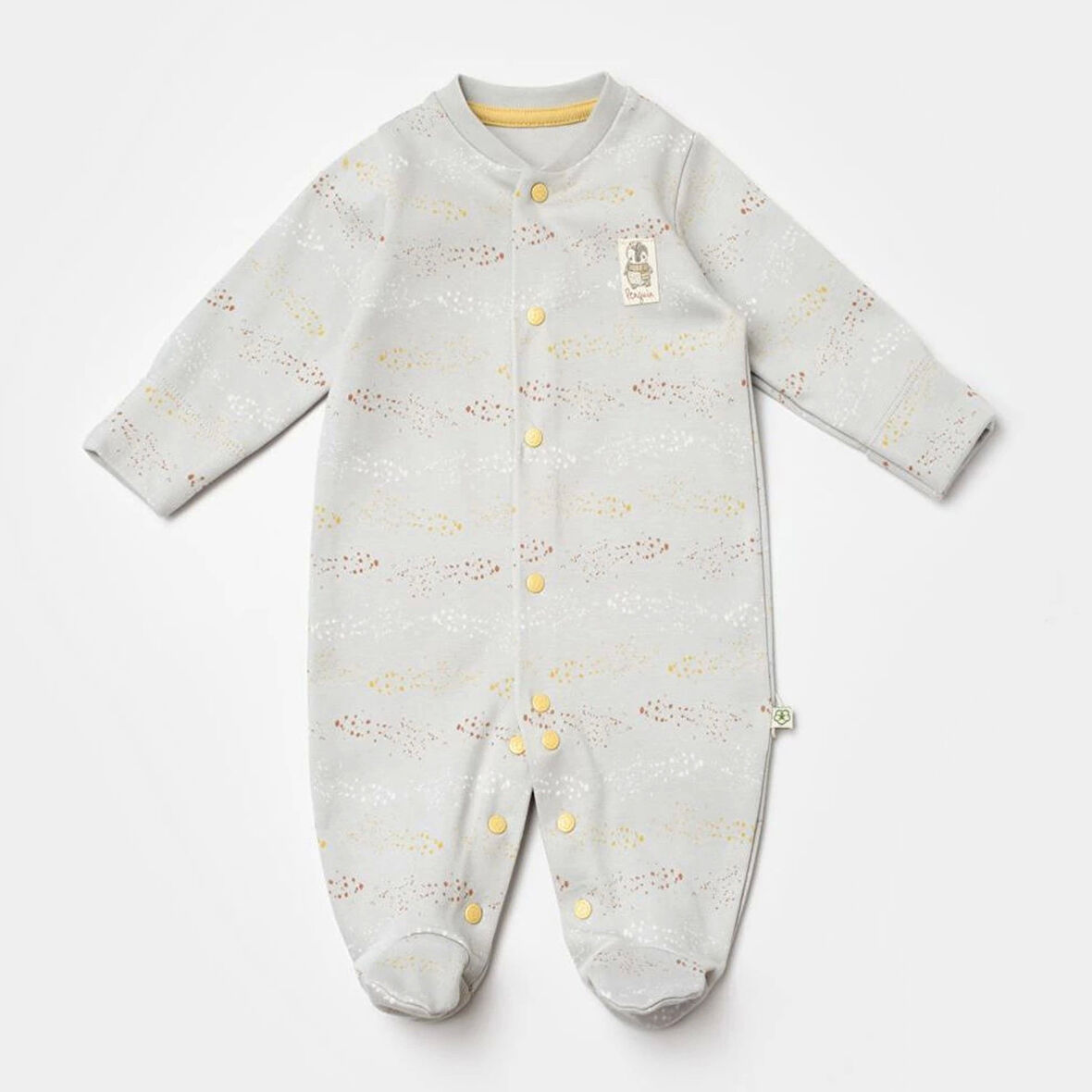 Bibaby Biorganic Penguin Yenidoğan Tulum 60776 Ekru Gri