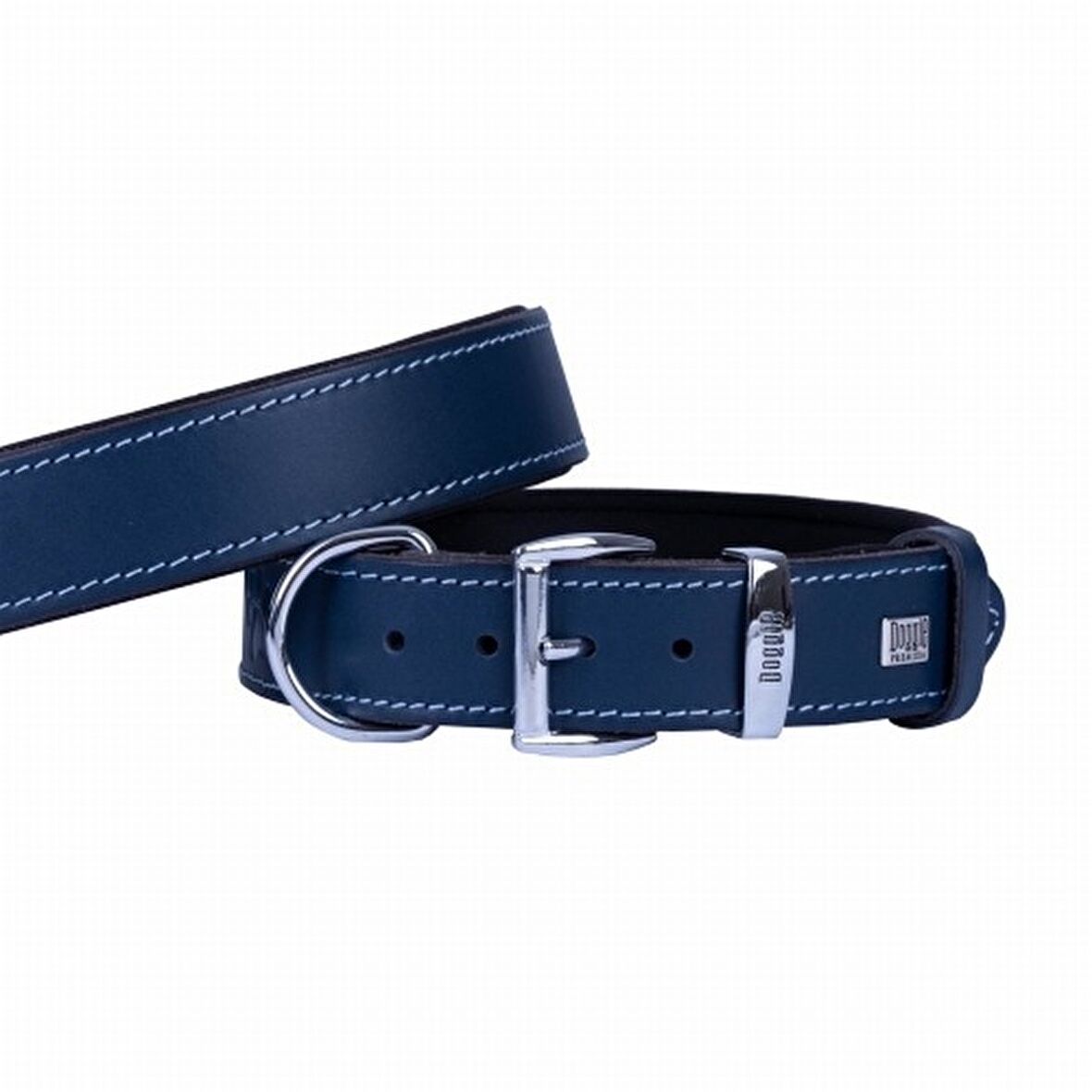 Doggie Konfor Deri Sade Boyun Tasması Royalblue 3,5x47 55 Cm 