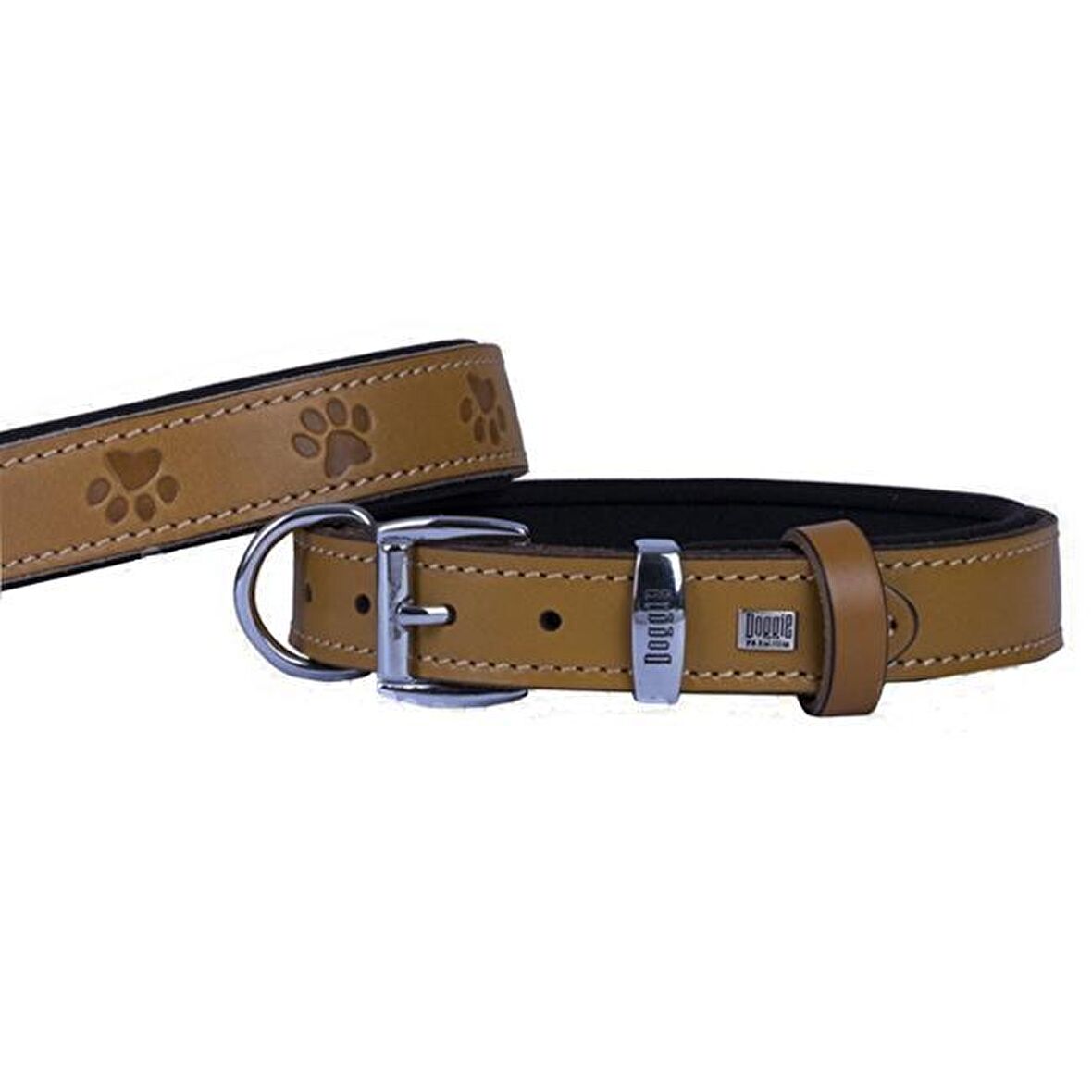 Doggie Konfor Deri Pati Desenli Boyun Tasması S Beden Kahverengi 2x30-35 cm