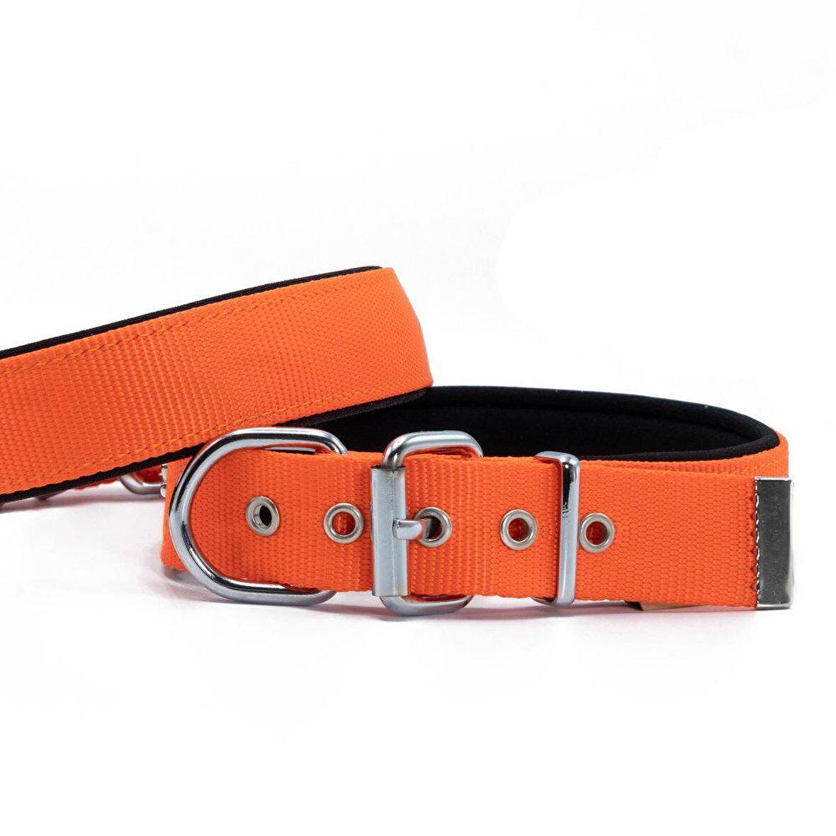 Doggie Comfort Yumuşak Dokuma Köpek Boyun Tasması M 2.5x37-45cm Turuncu