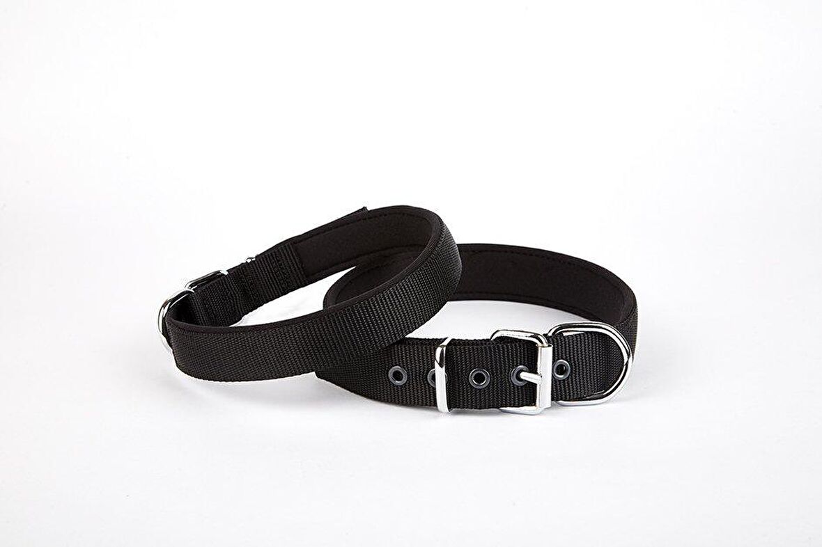 Doggie Comfort Yumuşak Dokuma Köpek Boyun Tasması L 2.5x42-50cm Siyah