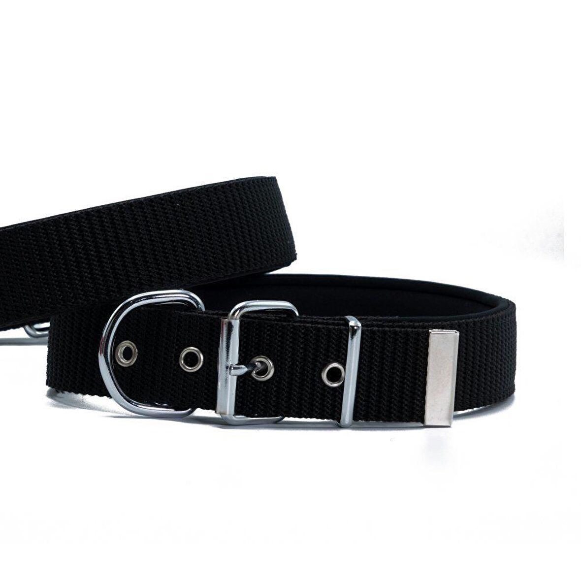 Doggie Konfor Seri Dokuma Köpek Boyun Tasması 4x52-60cm Siyah