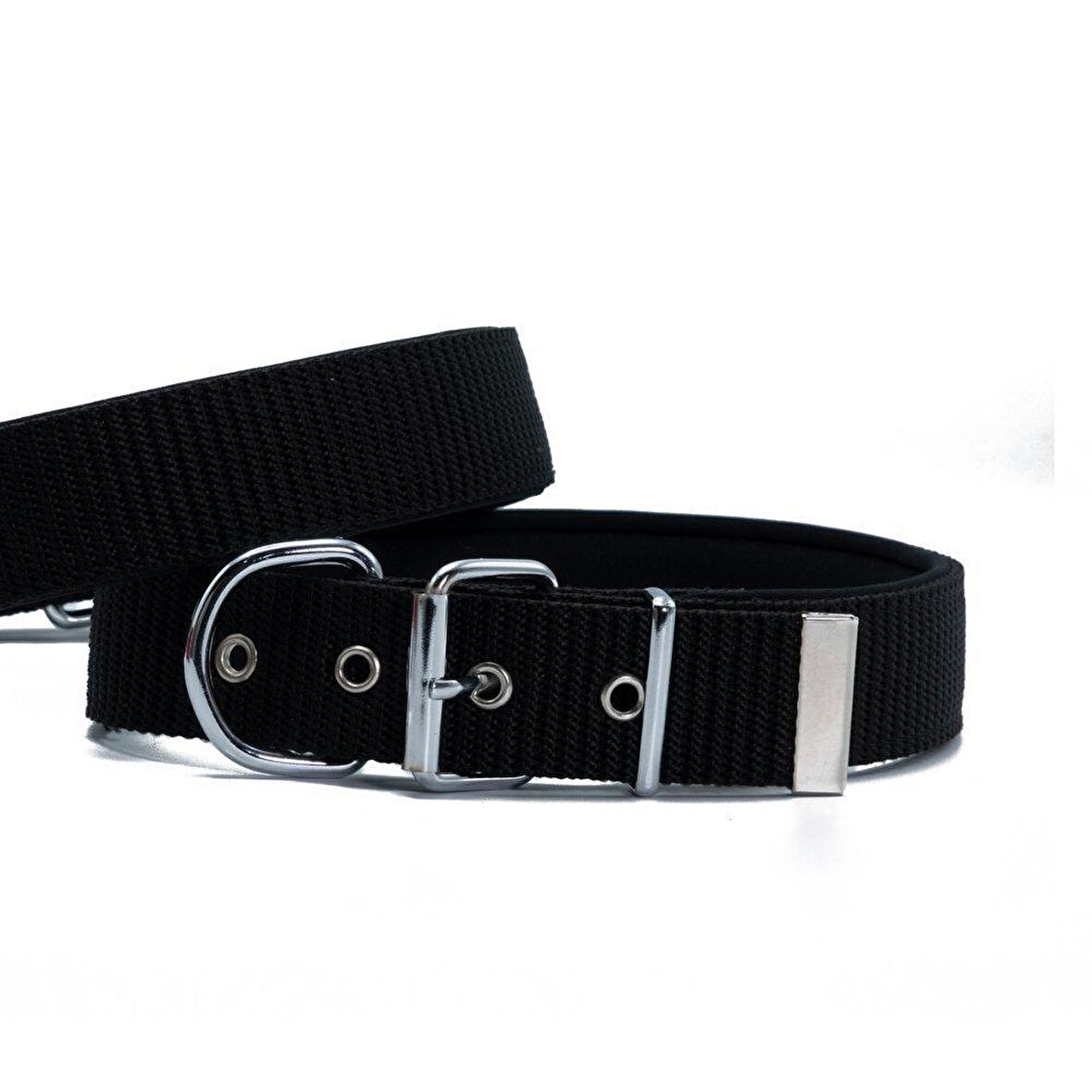 Doggie Konfor Seri Dokuma Köpek Boyun Tasması 5x55-65cm Siyah