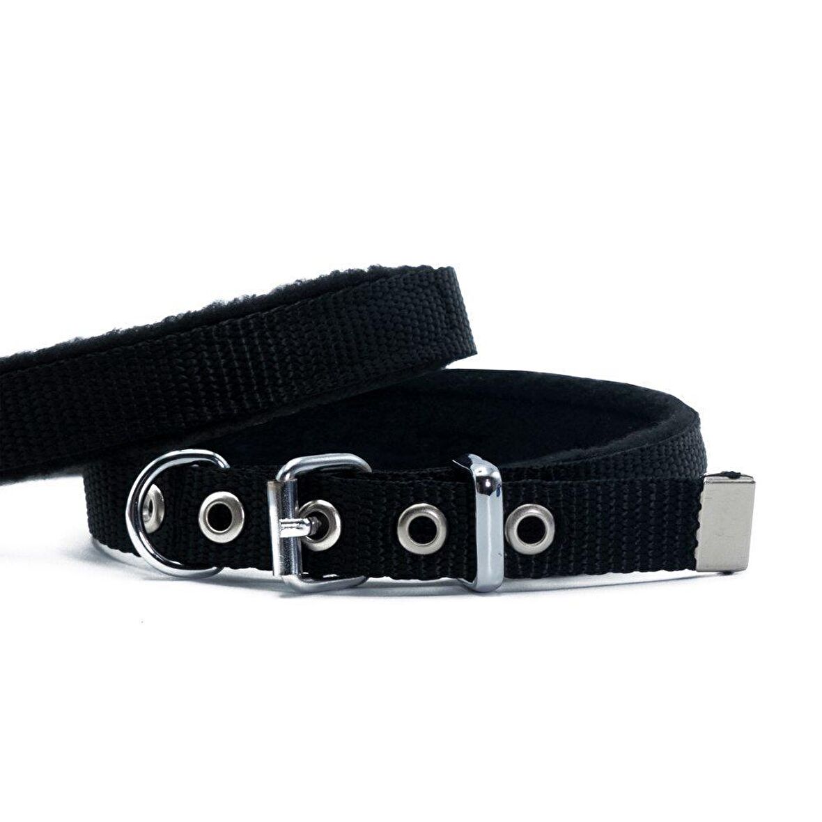 Doggie Polar Dokumadan El Yapımı Köpek Boyun Tasması 1,5x20-25cm Siyah