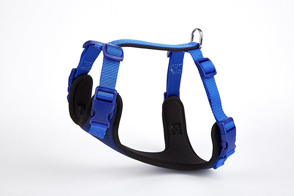 Doggie Havalı Ped Dokuma Göğüs Tasması Royalblue 2x45-55 Cm 