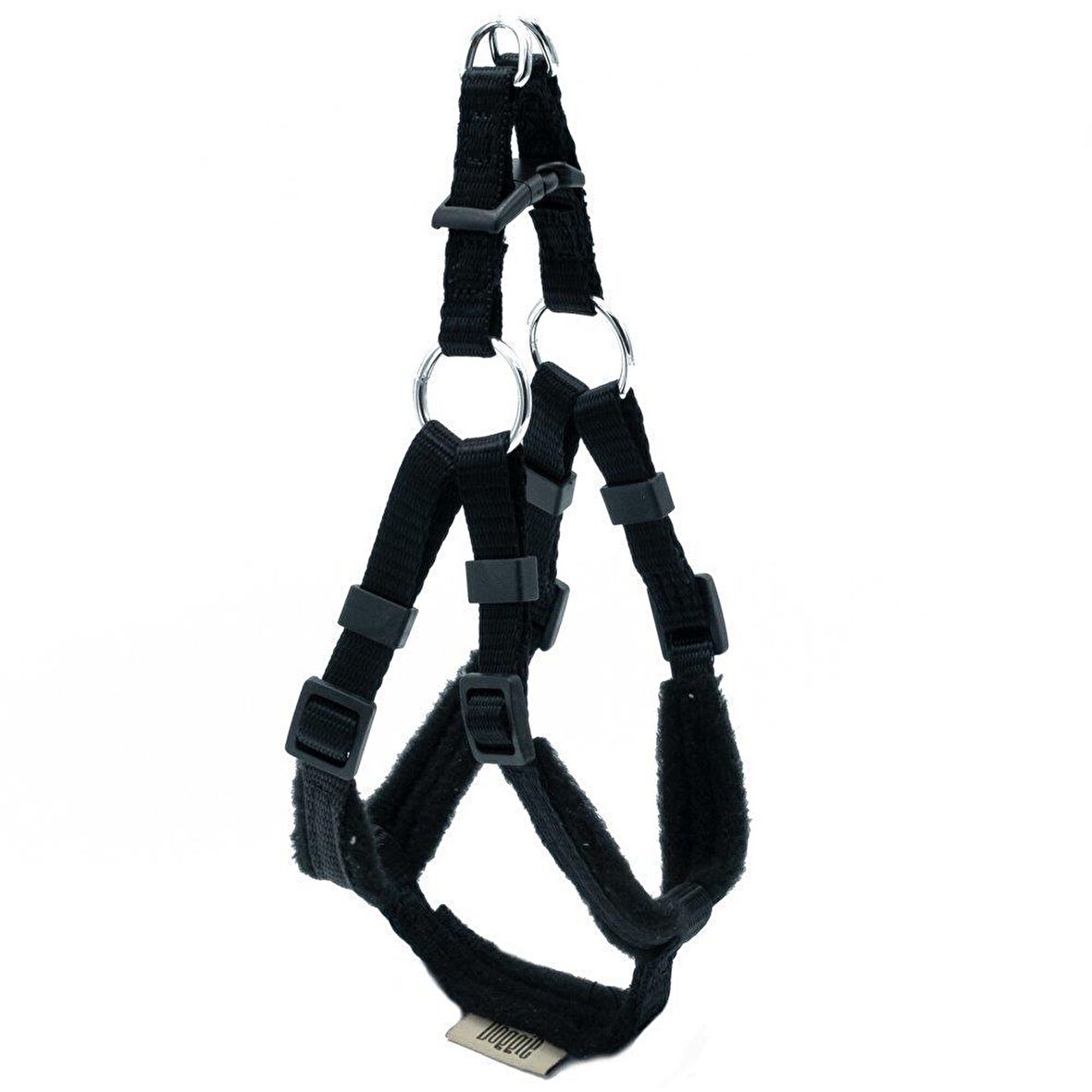 Doggie Polar Dokumadan El Yapımı Ronin Model Köpek Göğüs Tasması XXS-1x30-35cm Siyah