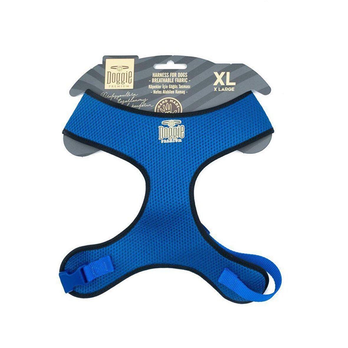 Doggie Dokuma Havalı Junıor Göğüs Tasma Royalblue 2x50-65 Cm 