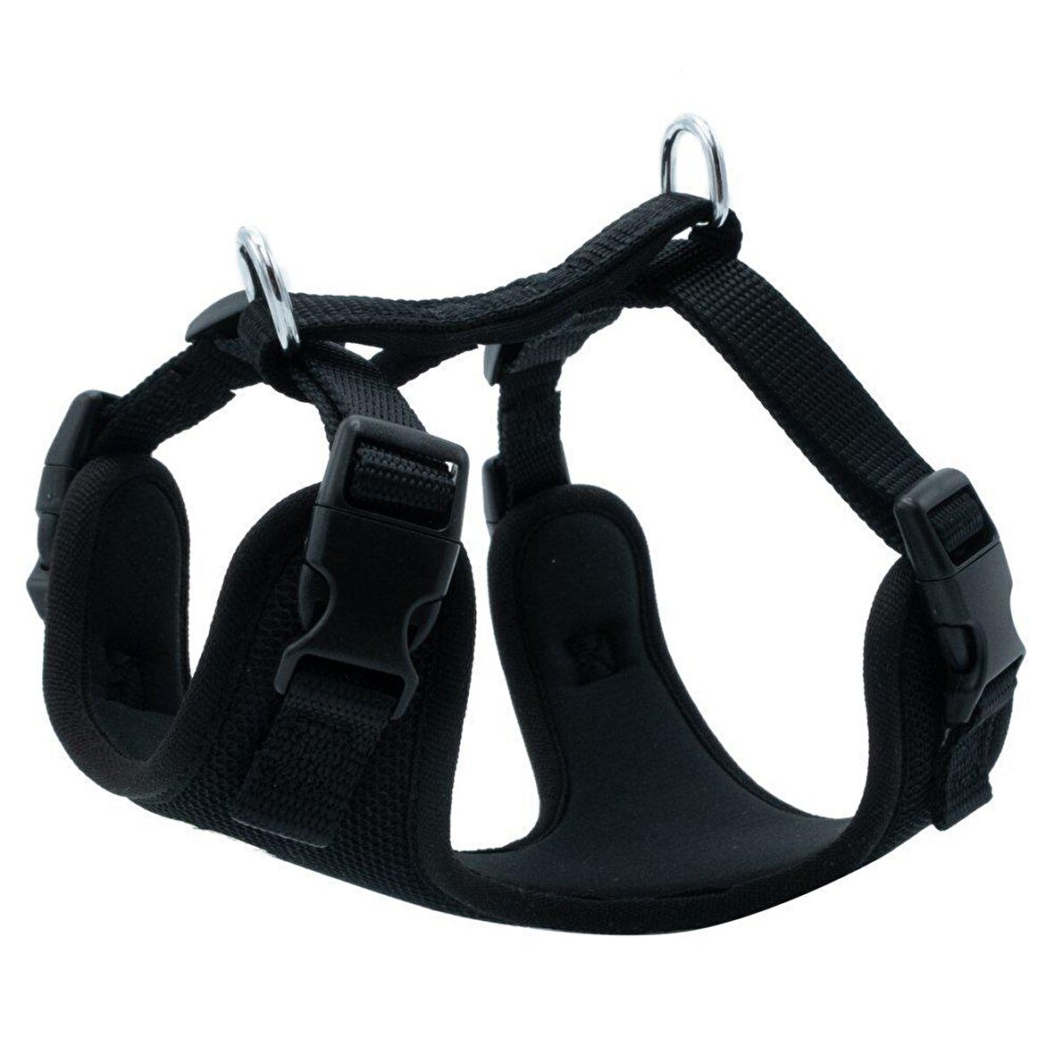 Doggie Havalı Ped Dokuma Göğüs Tasması Siyah 1,5x35-45 Cm 