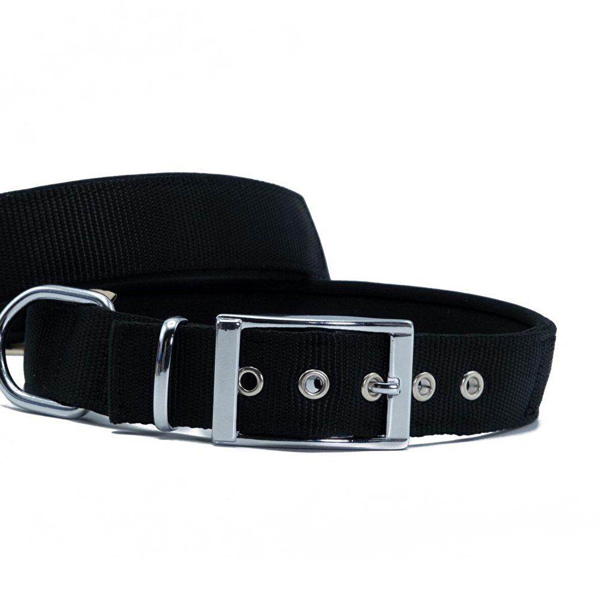 Doggie Elit Dokumadan El Yapımı Köpek Boyun Tasması 3x47-55cm Siyah