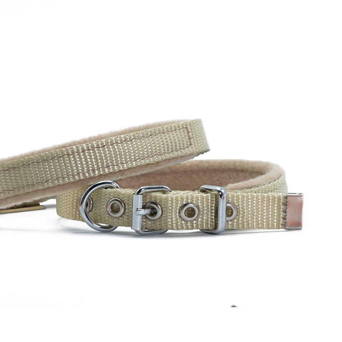 Doggie Polar Dokumadan El Yapımı Köpek Boyun Tasması 1,5x20-25cm K.Haki