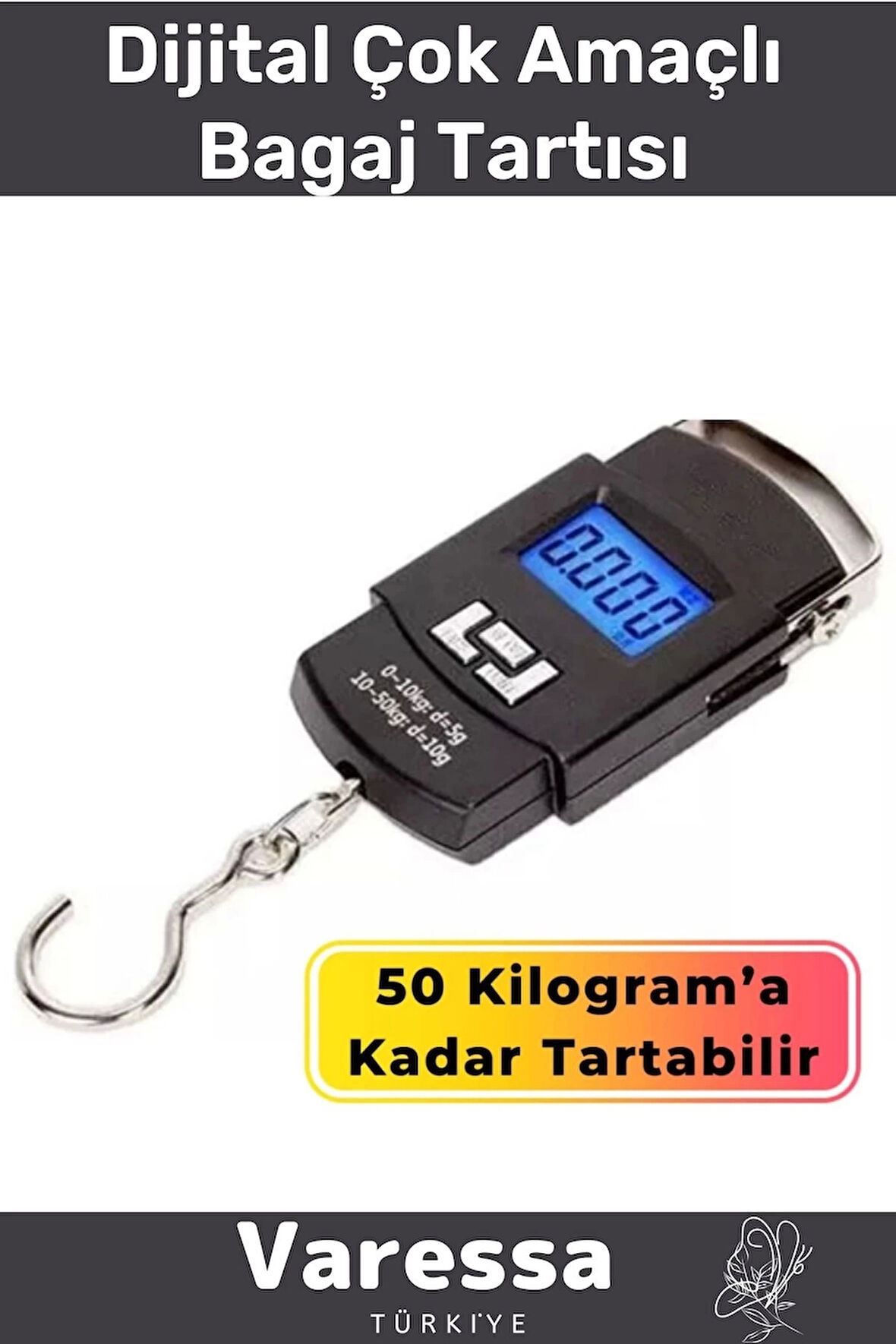 Premium Seri Seyahat Bavul Ağırlık Tartı Dijital Çok Amaçlı Taşınabilir Lcd Bagaj Tartısı Max 50 Kg