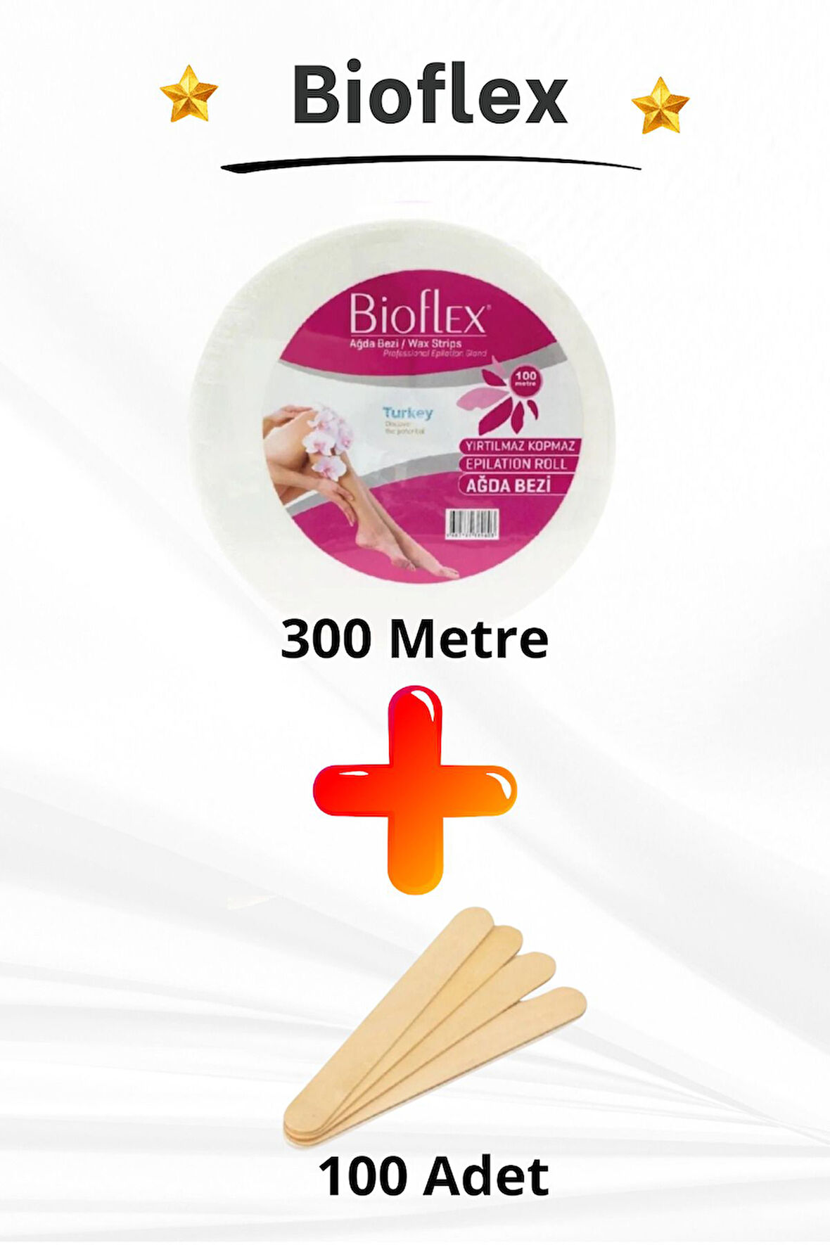 300 Metre Ağda Bandı Bezi 100 Adet Spatula Hediyeli