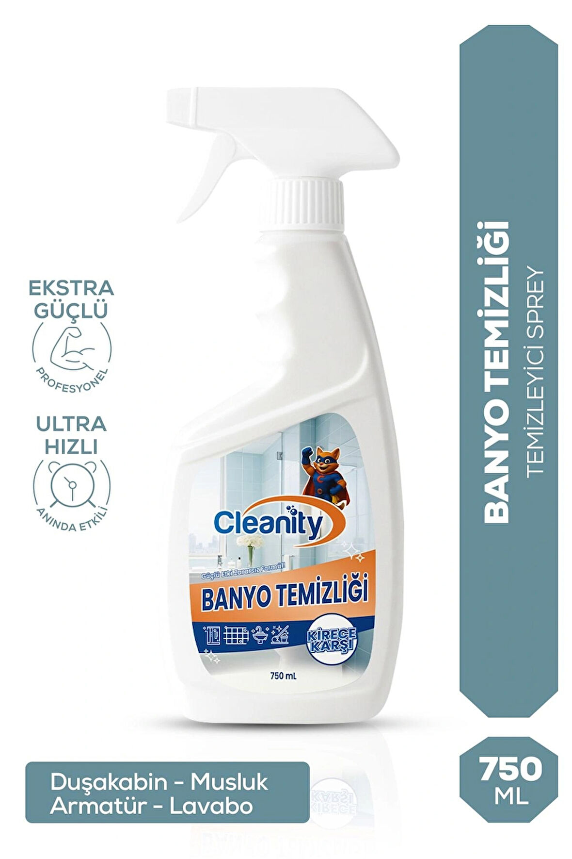 Banyo Temizliği 750 ml | Kireç, Sabun ve Su Lekelerine Karşı Etkili Banyo Temizleyici