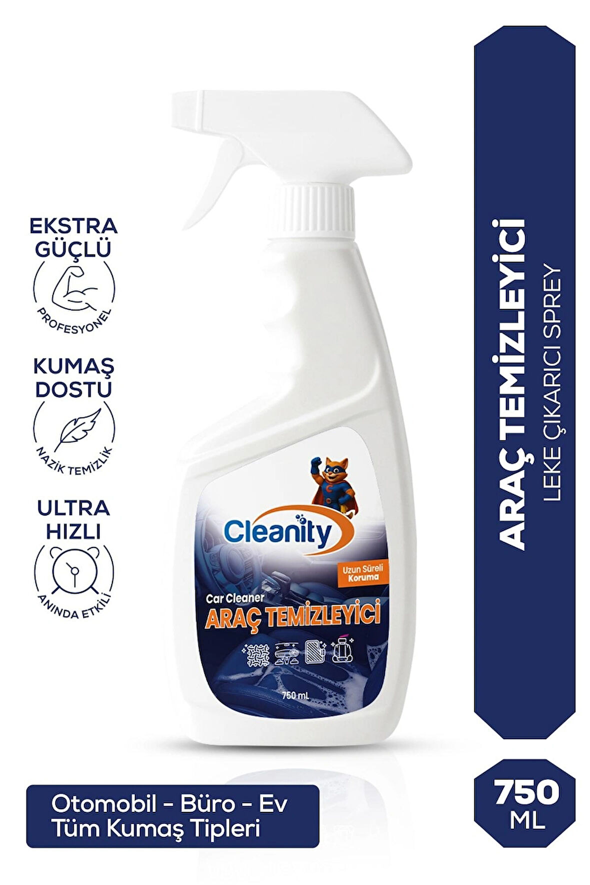 Araç Temizleyici - Car Cleaner 750 ml | Derinlemesine Temizlik ve Uzun Süreli Ferahlık