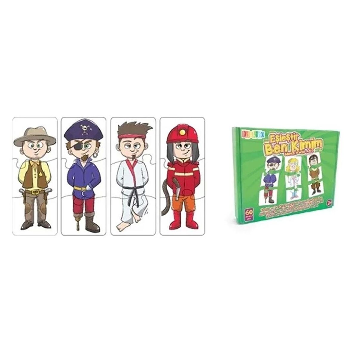 Eşleştir.Ben Kimim?Mukavva Puzzle