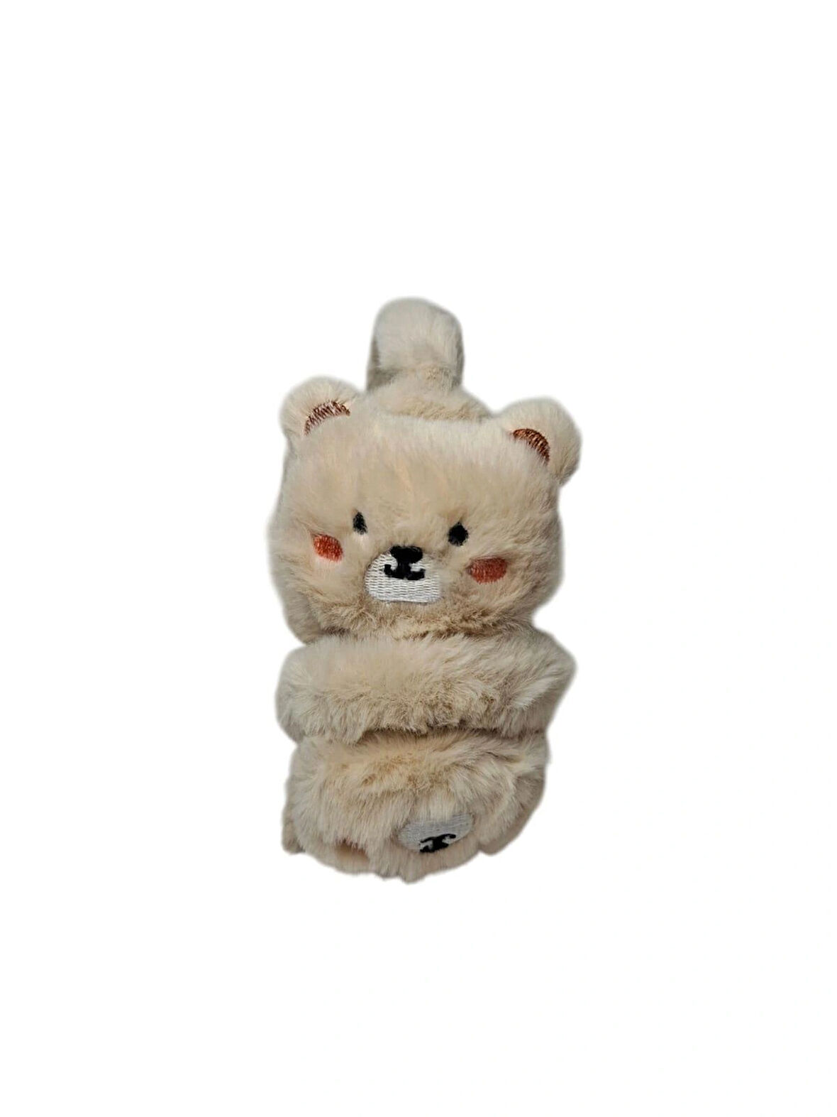 Spteks Kepp Ünisex Çocuk Bej Renk Ayıcık Figürlü Sıcak Tutan Kışlık Peluş Kulaklık