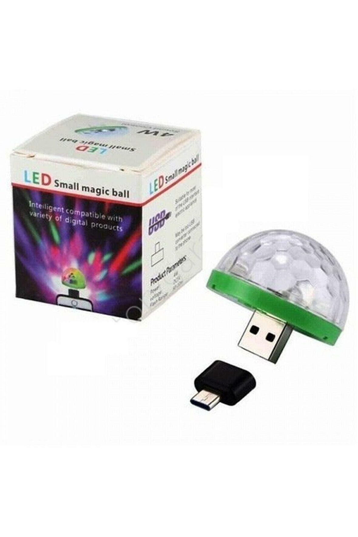 Micro Otg + Mini Sihirli Disko Topu 4w Led Usb Küre