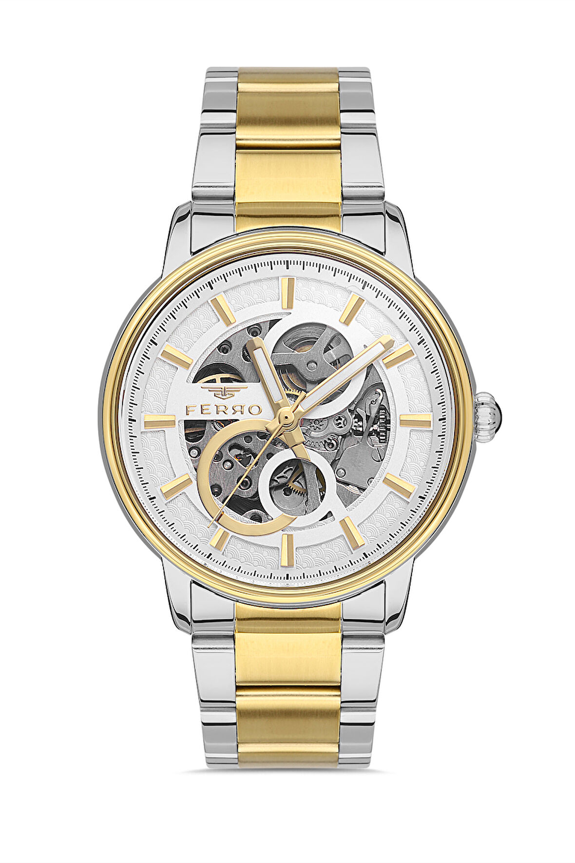 Ferro Gold Gümüş Çelik Kordon Erkek Kol Saati LF31399A-D