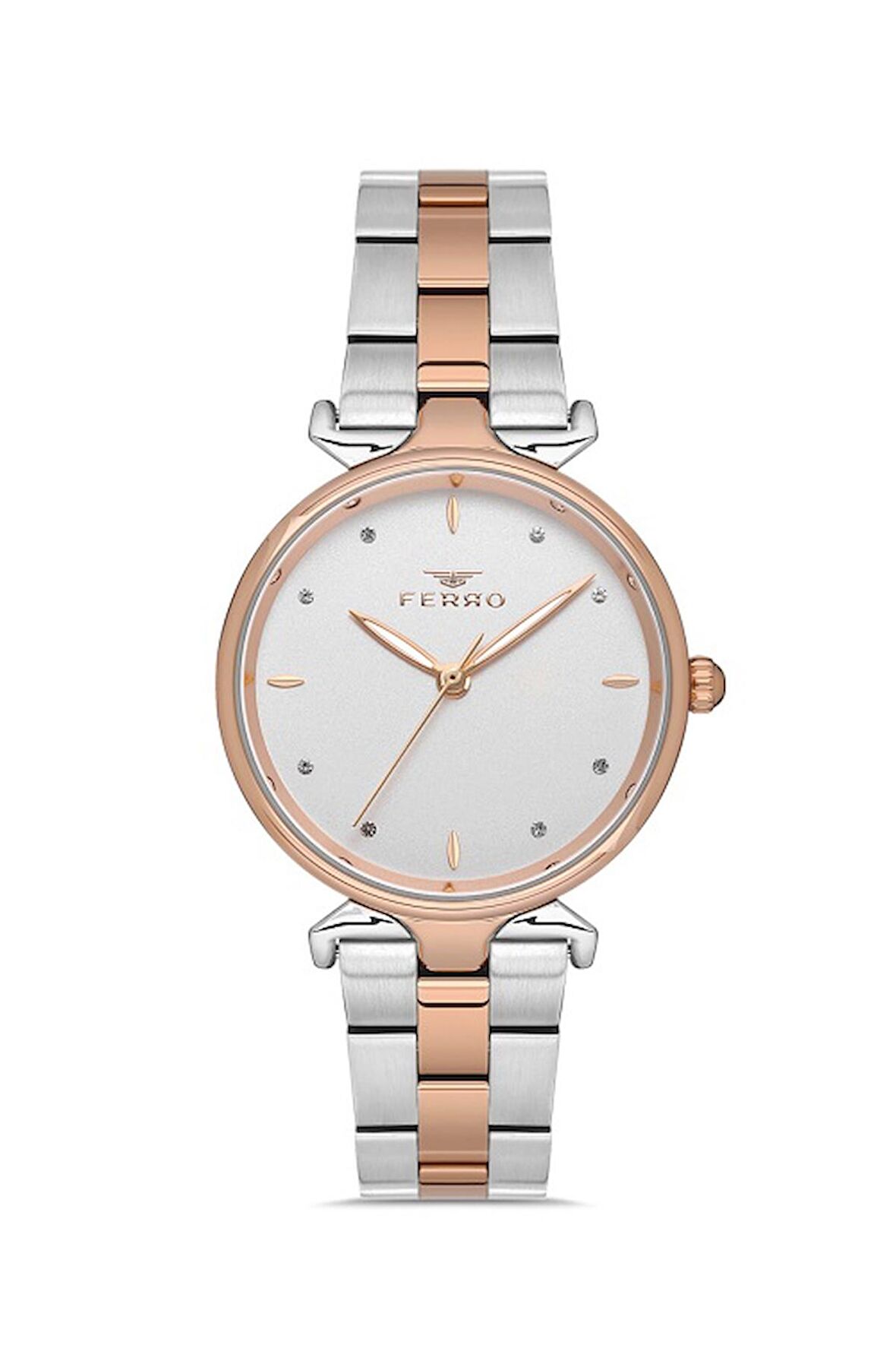 Ferro Quartz Çelik Rose/Gri 32 mm Kadın Kol Saati