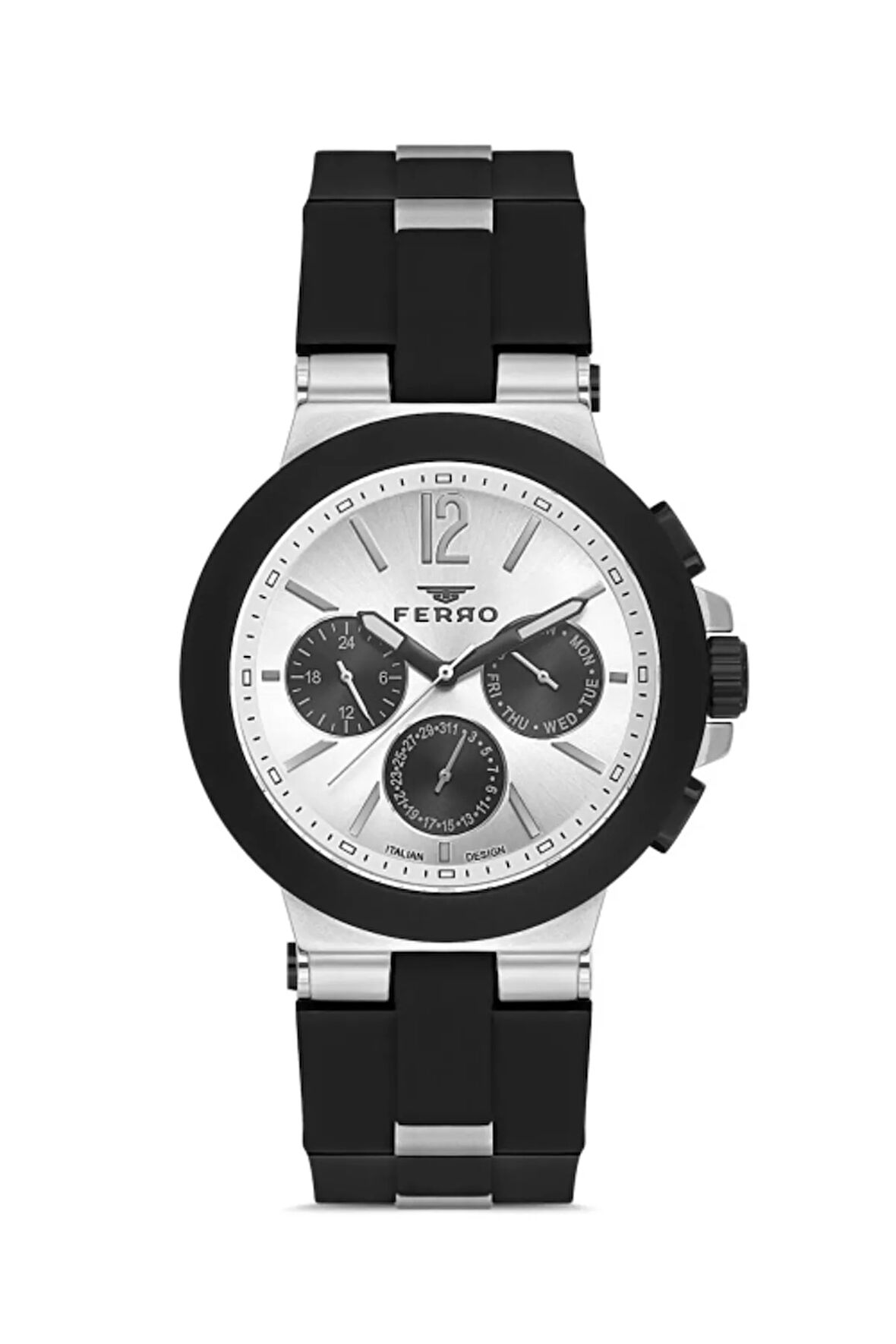 Siyah Silikon Kordon Erkek Kol Saati FM11539DWT-J2