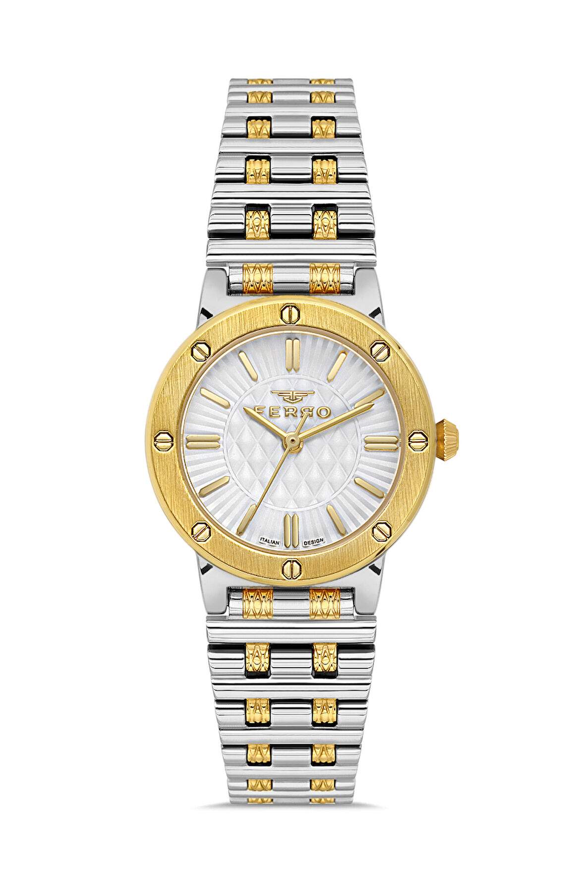 Ferro FL43010A-D Quartz Çelik Altın/Gri 30 mm Kadın Kol Saati