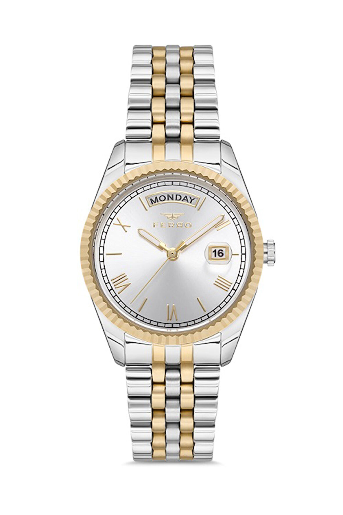 Ferro FL21131A-D Quartz Çelik Altın/Gri 35 mm Kadın Kol Saati