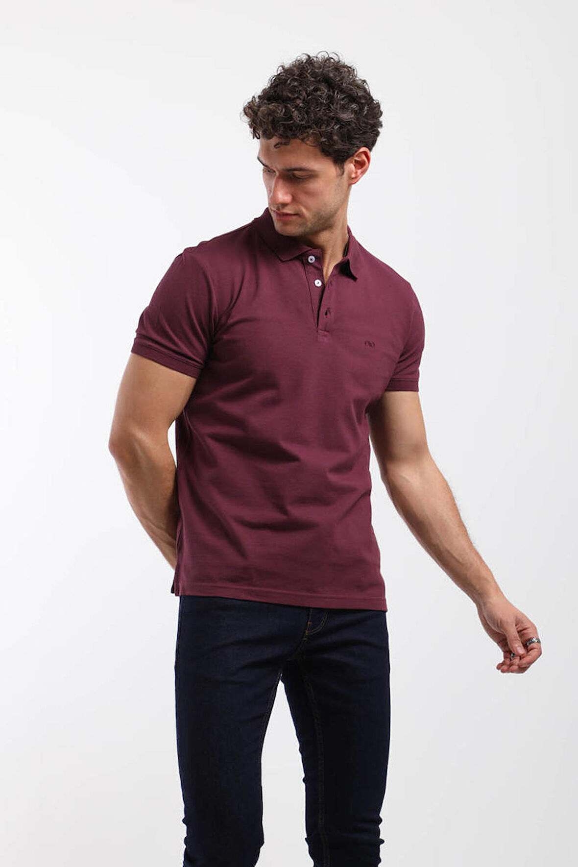 Erkek Polo Yaka Tişört Mürdüm