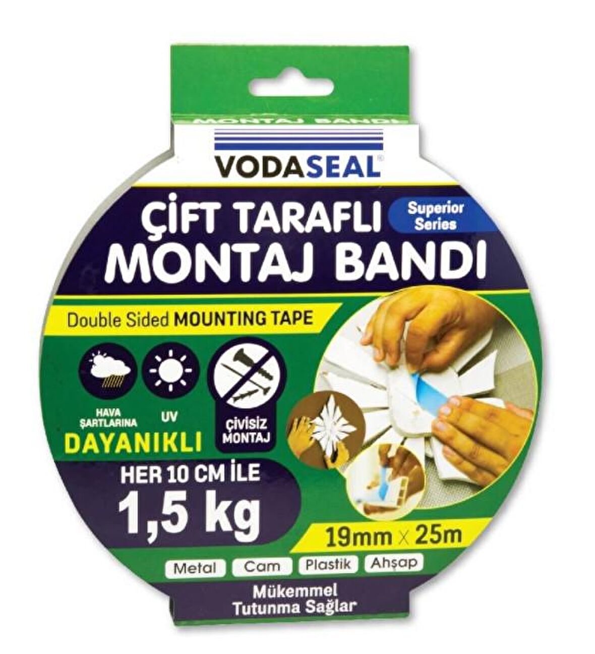 Vodaseal Bant Çift Taraflı Montaj Bandı 19Mmx25Mt