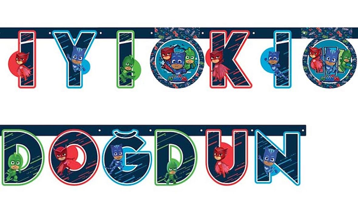 Pj Masks İyiki Doğdun Set ( 15x220 Cm )